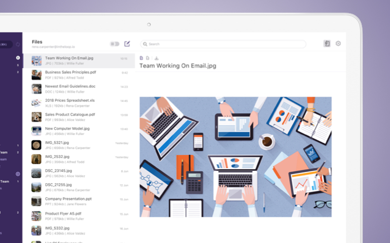 Loop Email organizes files in one place