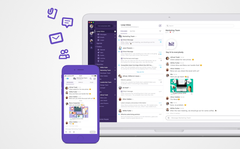 Loop Email has emails, chats, files, teamwork, collaboration all in one place.