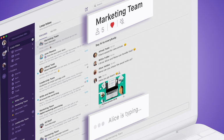 Loop Email team chat messaging collaboration