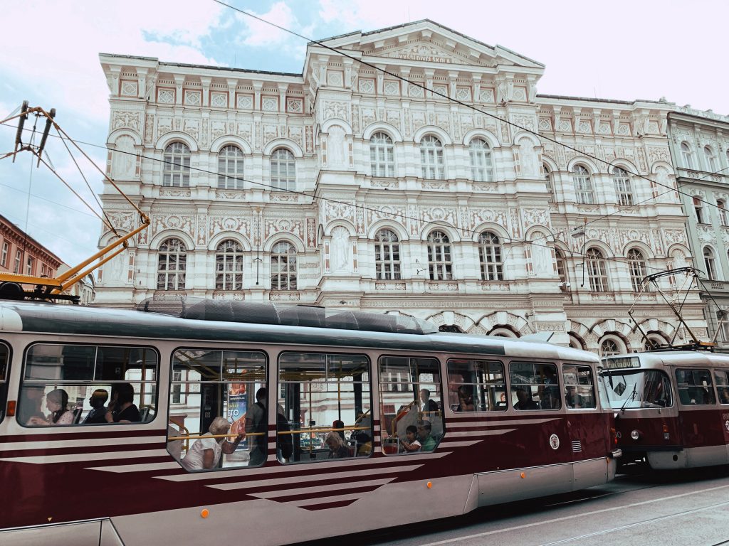 View of the Prague streets.