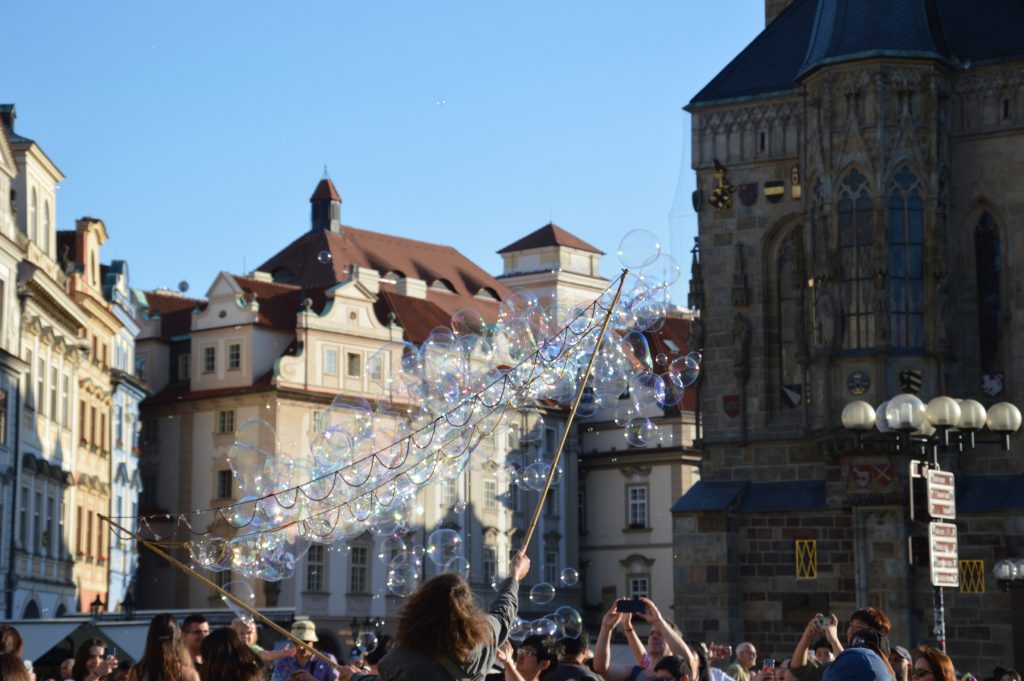 Bubbles in the city center.